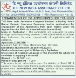 NIACL apprentice 2026